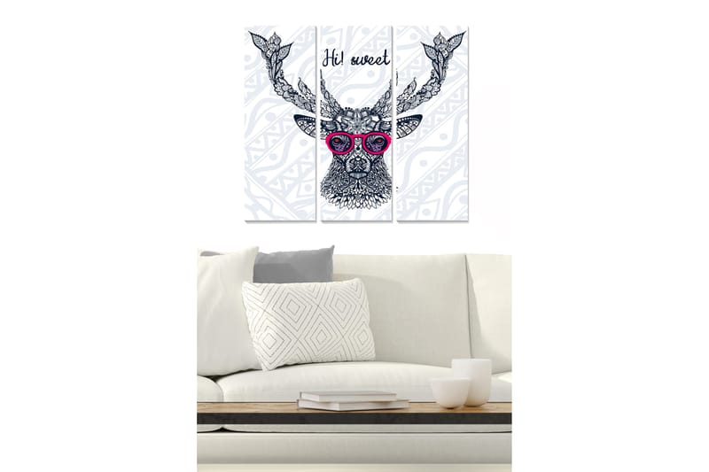 Taulu Animal 3-pak Monivärinen - 20x50 cm - Sisustustuotteet - Seinäkoristeet