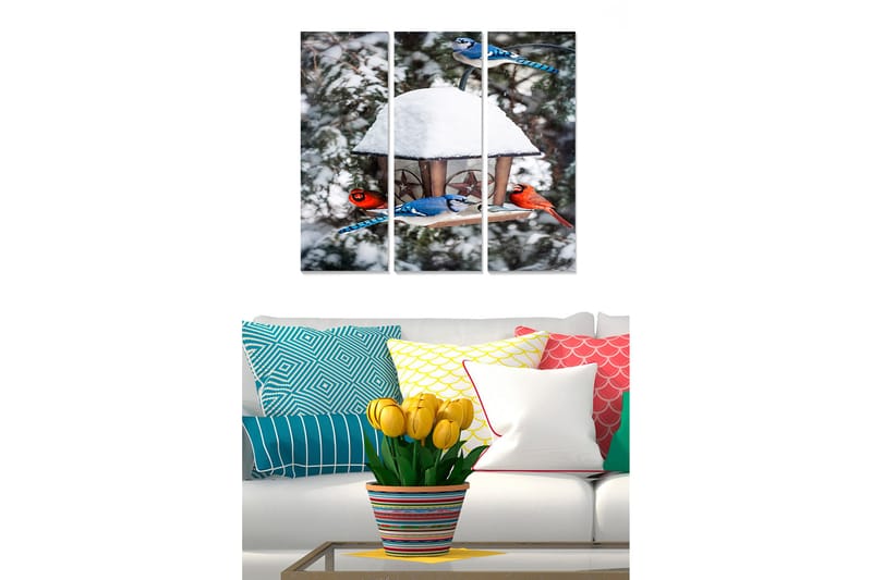 Taulu Animal 3-pak Monivärinen, 20x50 cm