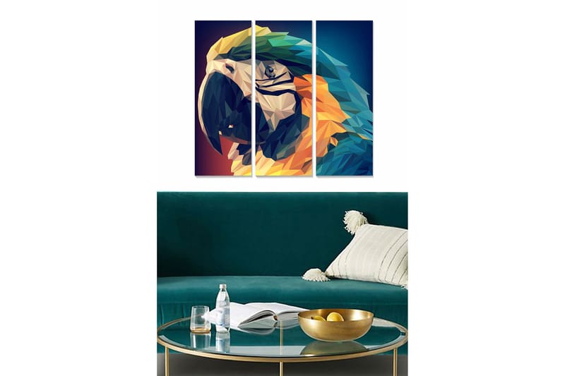 Taulu Animal 3-pak Monivärinen, 20x50 cm