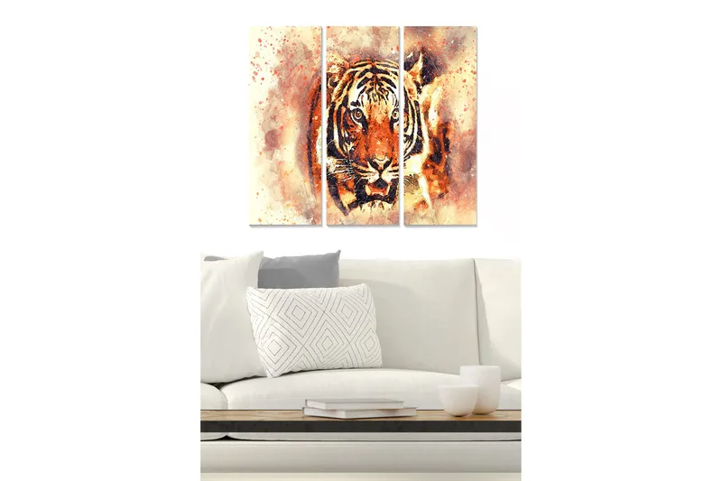 Taulu Animal 3-pak Monivärinen, 20x50 cm