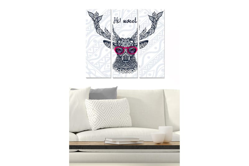 Taulu Animal 3-pak Monivärinen, 20x50 cm