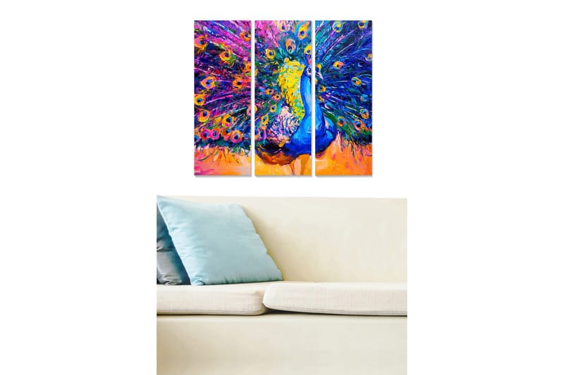 Taulu Animal 3-pak Monivärinen, 20x50 cm