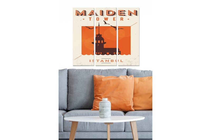 Taulu City 3-pak Monivärinen - 20x50 cm - Sisustustuotteet - Seinäkoristeet