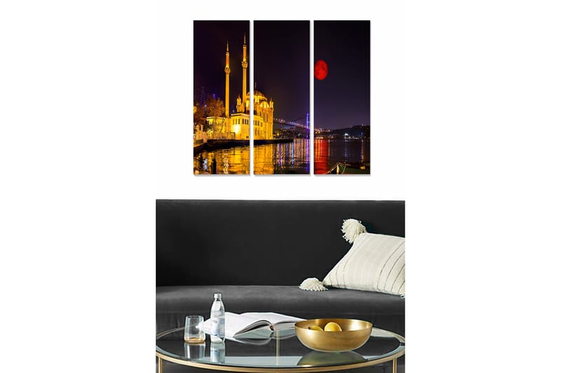 Taulu City 3-pak Monivärinen - 20x50 cm - Sisustustuotteet - Seinäkoristeet