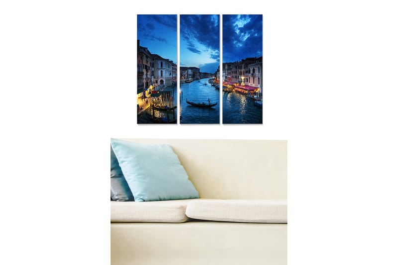 Taulu City 3-pak Monivärinen - 20x50 cm - Sisustustuotteet - Seinäkoristeet