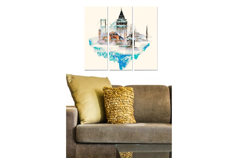 Taulu City 3-pak Monivärinen - 20x50 cm - Sisustustuotteet - Seinäkoristeet
