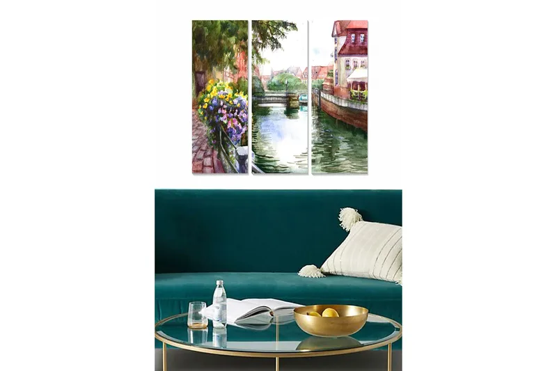 Taulu Colorful 3-pak Monivärinen, 20x50 cm