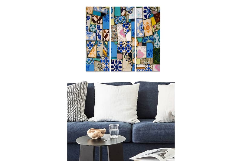 Taulu Colorful 3-pak Monivärinen - 20x50 cm - Sisustustuotteet - Seinäkoristeet