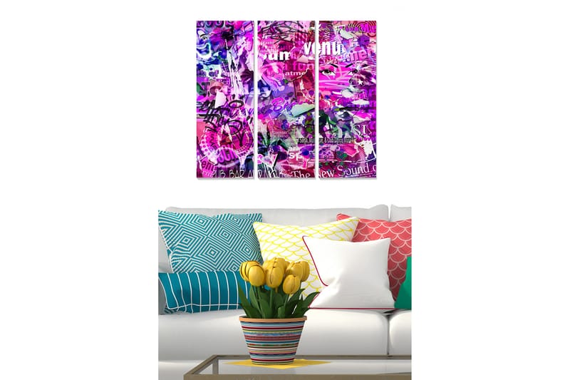 Taulu Colorful 3-pak Monivärinen - 20x50 cm - Sisustustuotteet - Seinäkoristeet