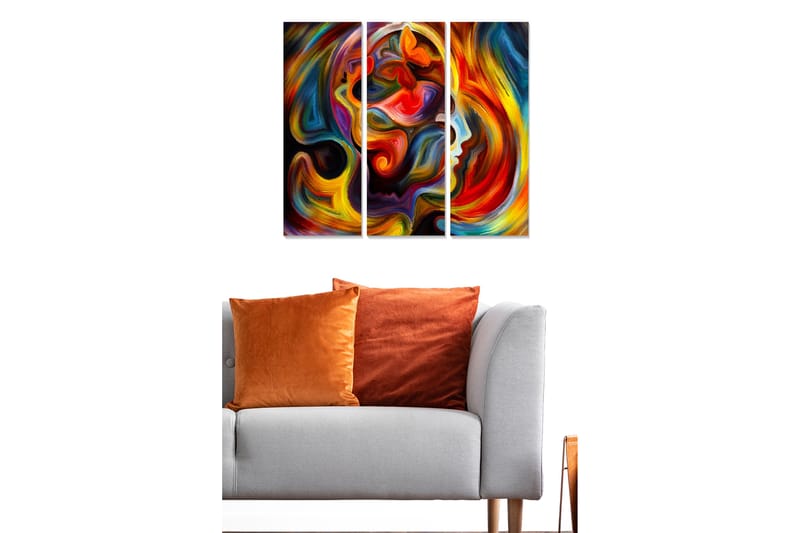 Taulu Colorful 3-pak Monivärinen - 20x50 cm - Sisustustuotteet - Seinäkoristeet