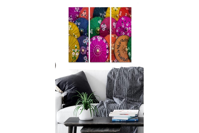 Taulu Colorful 3-pak Monivärinen - 20x50 cm - Sisustustuotteet - Seinäkoristeet