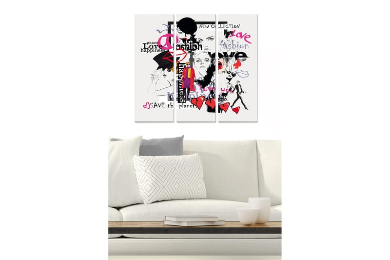 Taulu Fashion 3-pak Monivärinen - 20x50 cm - Sisustustuotteet - Seinäkoristeet