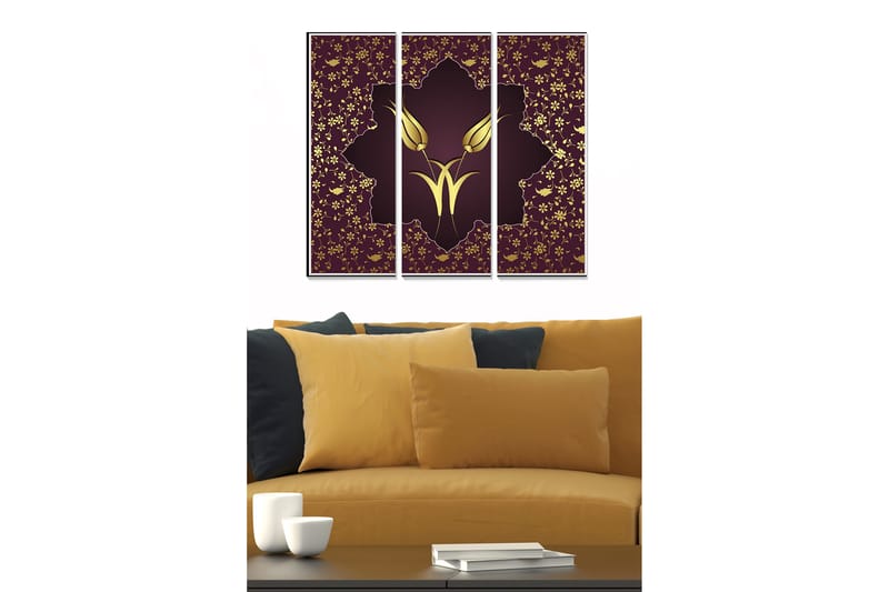 Taulu Floral 3-pak Monivärinen, 20x50 cm