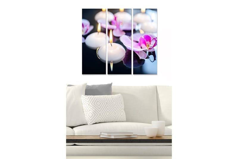 Taulu Floral 3-pak Monivärinen, 20x50 cm