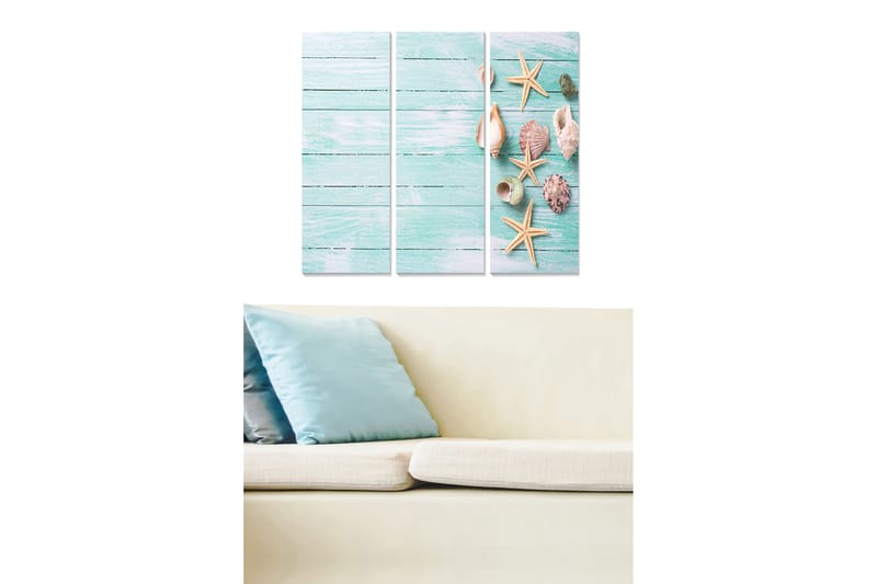 Taulu Floral 3-pak Monivärinen - 20x50 cm - Sisustustuotteet - Seinäkoristeet