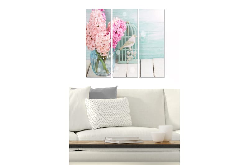 Taulu Floral 3-pak Monivärinen - 20x50 cm - Sisustustuotteet - Seinäkoristeet