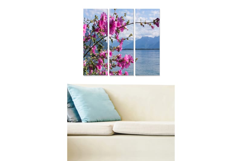 Taulu Floral 3-pak Monivärinen - 20x50 cm - Sisustustuotteet - Seinäkoristeet