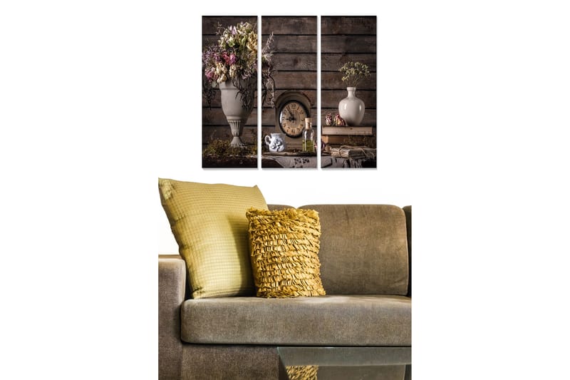 Taulu Floral 3-pak Monivärinen - 20x50 cm - Sisustustuotteet - Seinäkoristeet