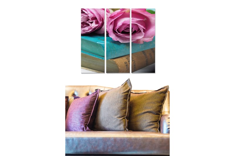 Taulu Floral 3-pak Monivärinen - 20x50 cm - Sisustustuotteet - Seinäkoristeet
