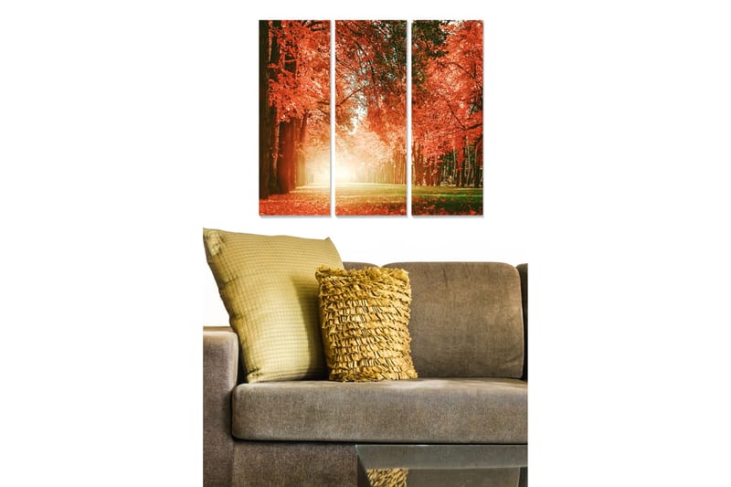 Taulu Floral 3-pak Monivärinen - 20x50 cm - Sisustustuotteet - Seinäkoristeet