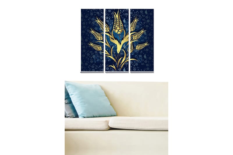 Taulu Floral 3-pak Monivärinen - 20x50 cm - Sisustustuotteet - Seinäkoristeet