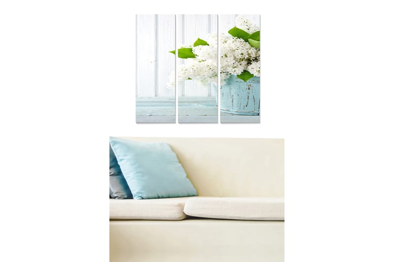 Taulu Floral 3-pak Monivärinen - 20x50 cm - Sisustustuotteet - Seinäkoristeet