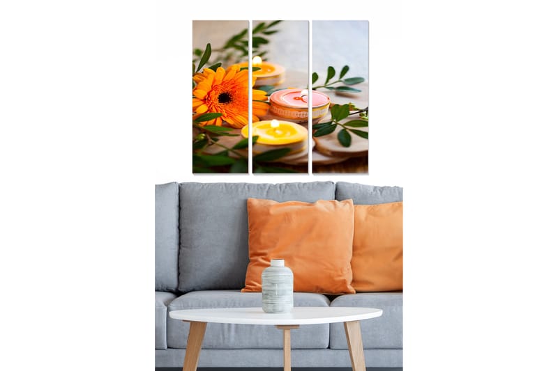Taulu Floral 3-pak Monivärinen - 20x50 cm - Sisustustuotteet - Seinäkoristeet