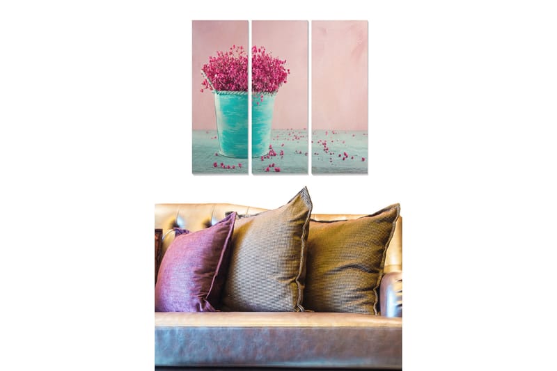 Taulu Floral 3-pak Monivärinen - 20x50 cm - Sisustustuotteet - Seinäkoristeet