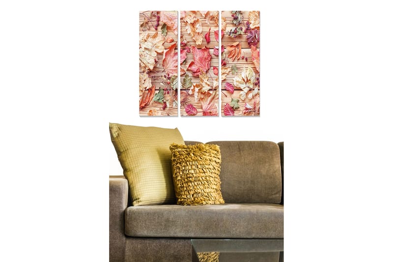 Taulu Floral 3-pak Monivärinen - 20x50 cm - Sisustustuotteet - Seinäkoristeet