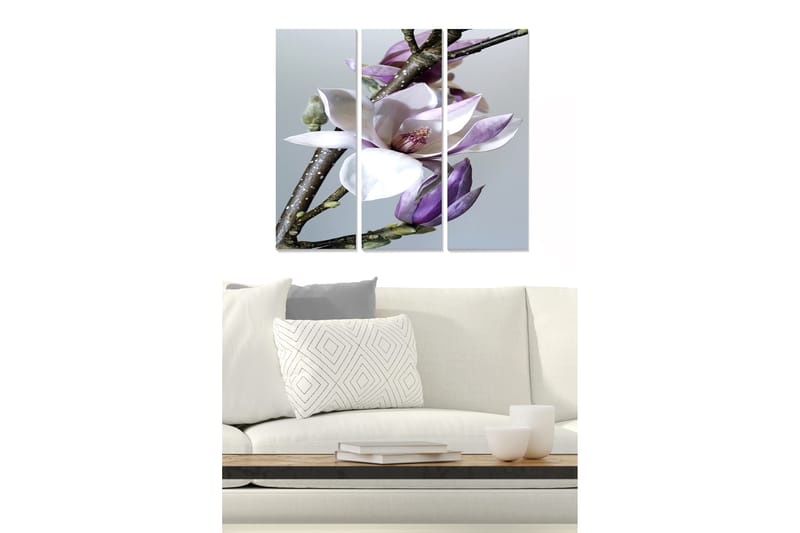 Taulu Floral 3-pak Monivärinen - 20x50 cm - Sisustustuotteet - Seinäkoristeet