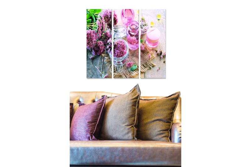 Taulu Floral 3-pak Monivärinen - 20x50 cm - Sisustustuotteet - Seinäkoristeet