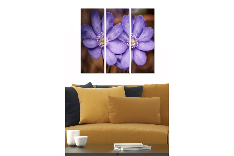 Taulu Floral 3-pak Monivärinen - 20x50 cm - Sisustustuotteet - Seinäkoristeet
