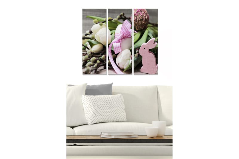 Taulu Floral 3-pak Monivärinen - 20x50 cm - Sisustustuotteet - Seinäkoristeet