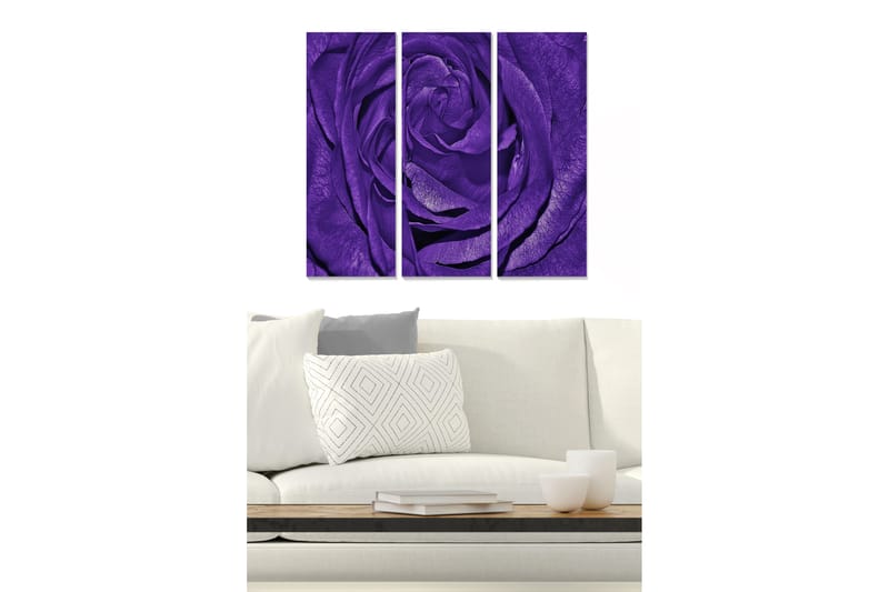 Taulu Floral 3-pak Monivärinen - 20x50 cm - Sisustustuotteet - Seinäkoristeet