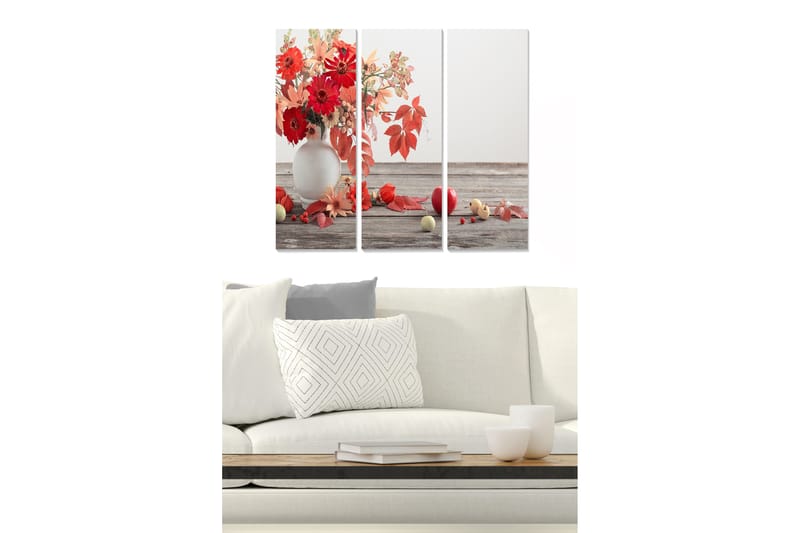 Taulu Floral 3-pak Monivärinen - 20x50 cm - Sisustustuotteet - Seinäkoristeet
