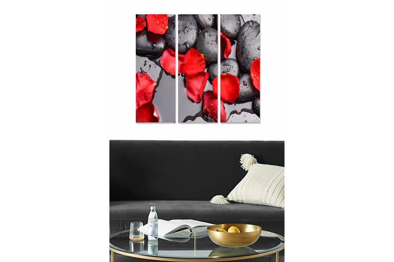 Taulu Floral 3-pak Monivärinen - 20x50 cm - Sisustustuotteet - Seinäkoristeet