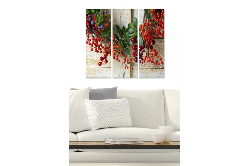 Taulu Floral 3-pak Monivärinen - 20x50 cm - Sisustustuotteet - Seinäkoristeet