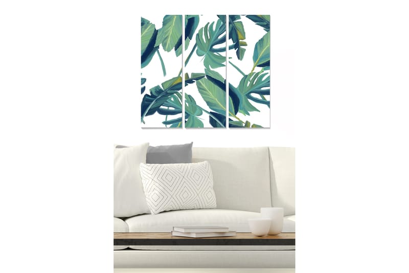 Taulu Floral 3-pak Monivärinen - 20x50 cm - Sisustustuotteet - Seinäkoristeet
