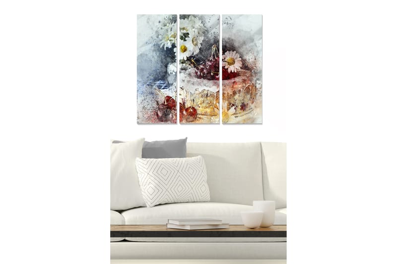 Taulu Floral 3-pak Monivärinen - 20x50 cm - Sisustustuotteet - Seinäkoristeet