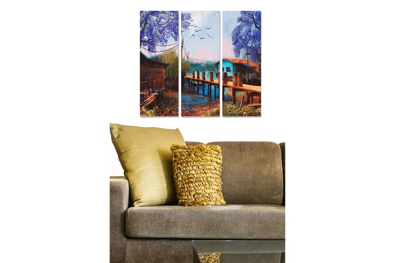 Taulu Floral 3-pak Monivärinen, 20x50 cm