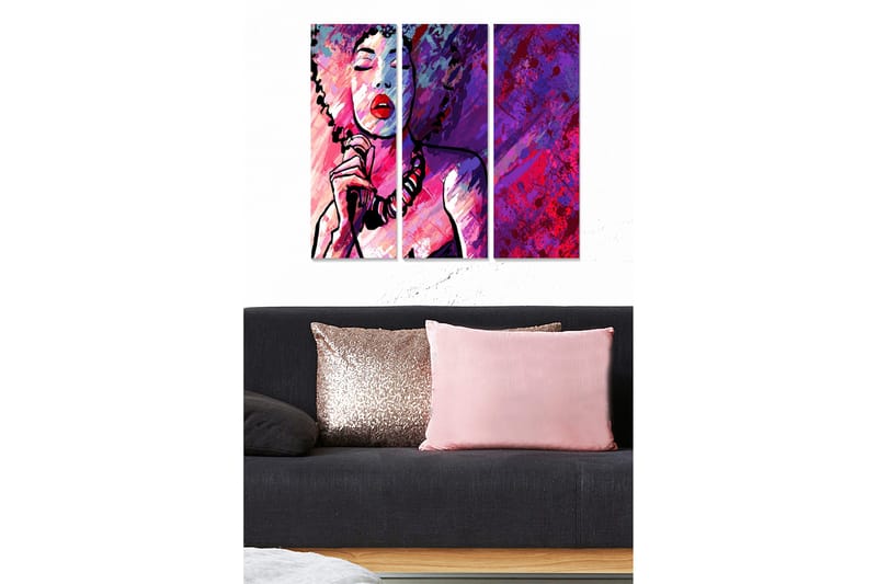 Taulu Floral 3-pak Monivärinen, 20x50 cm