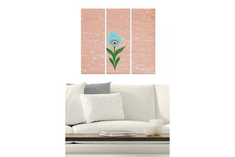 Taulu Floral 3-pak Monivärinen, 20x50 cm