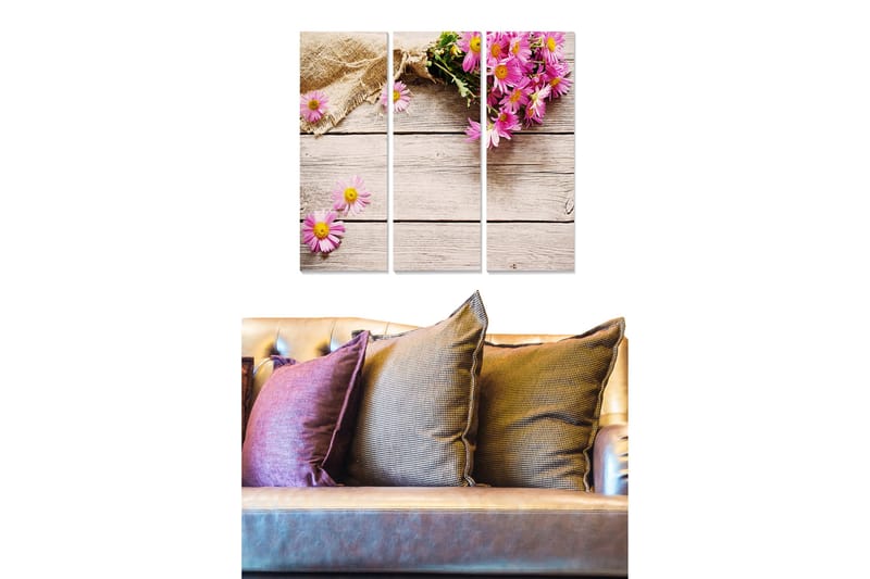 Taulu Floral 3-pak Monivärinen, 20x50 cm