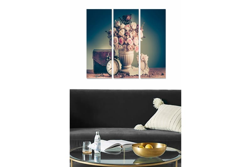 Taulu Floral 3-pak Monivärinen, 20x50 cm