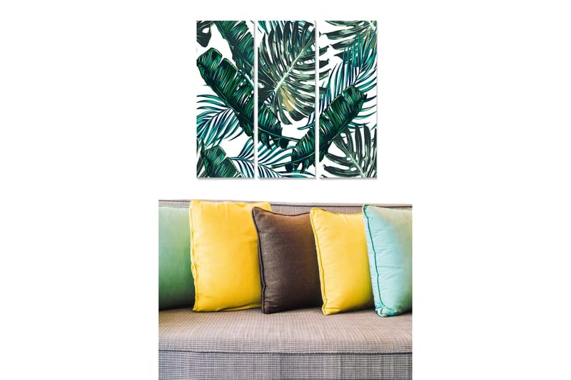 Taulu Floral 3-pak Monivärinen, 20x50 cm