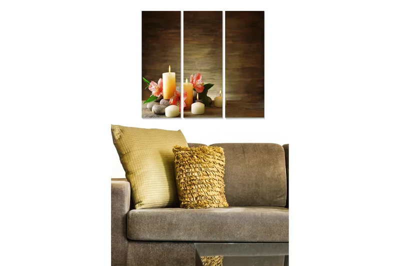 Taulu Floral 3-pak Monivärinen, 20x50 cm