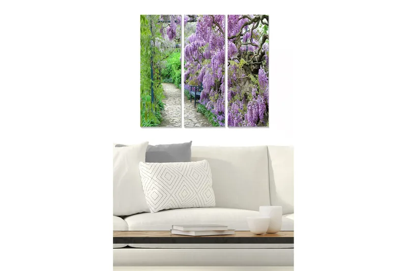 Taulu Floral 3-pak Monivärinen, 20x50 cm