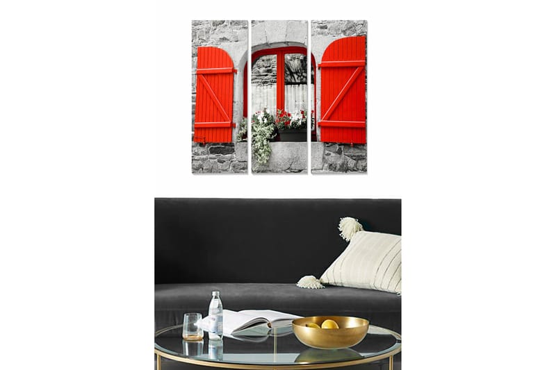 Taulu Floral 3-pak Monivärinen, 20x50 cm