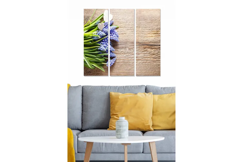 Taulu Floral 3-pak Monivärinen, 20x50 cm