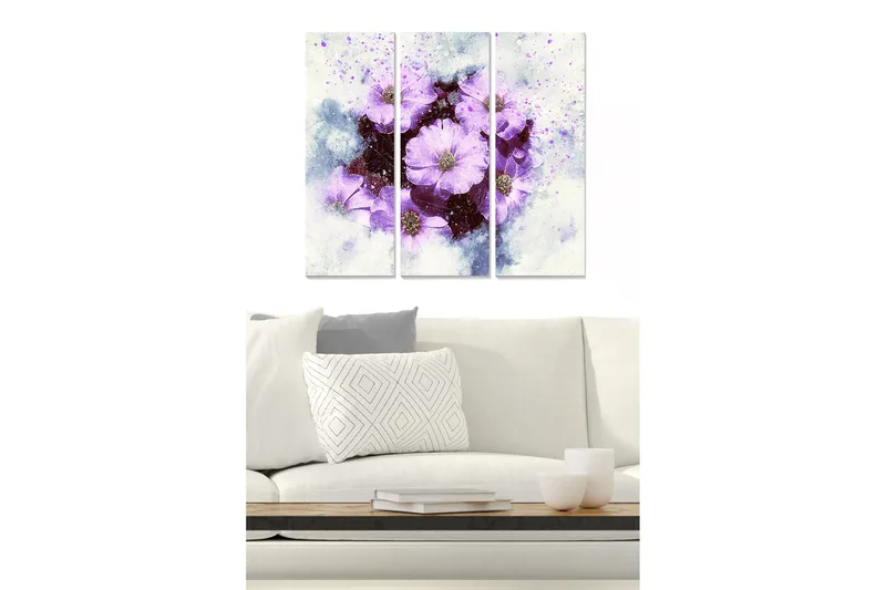 Taulu Floral 3-pak Monivärinen, 20x50 cm